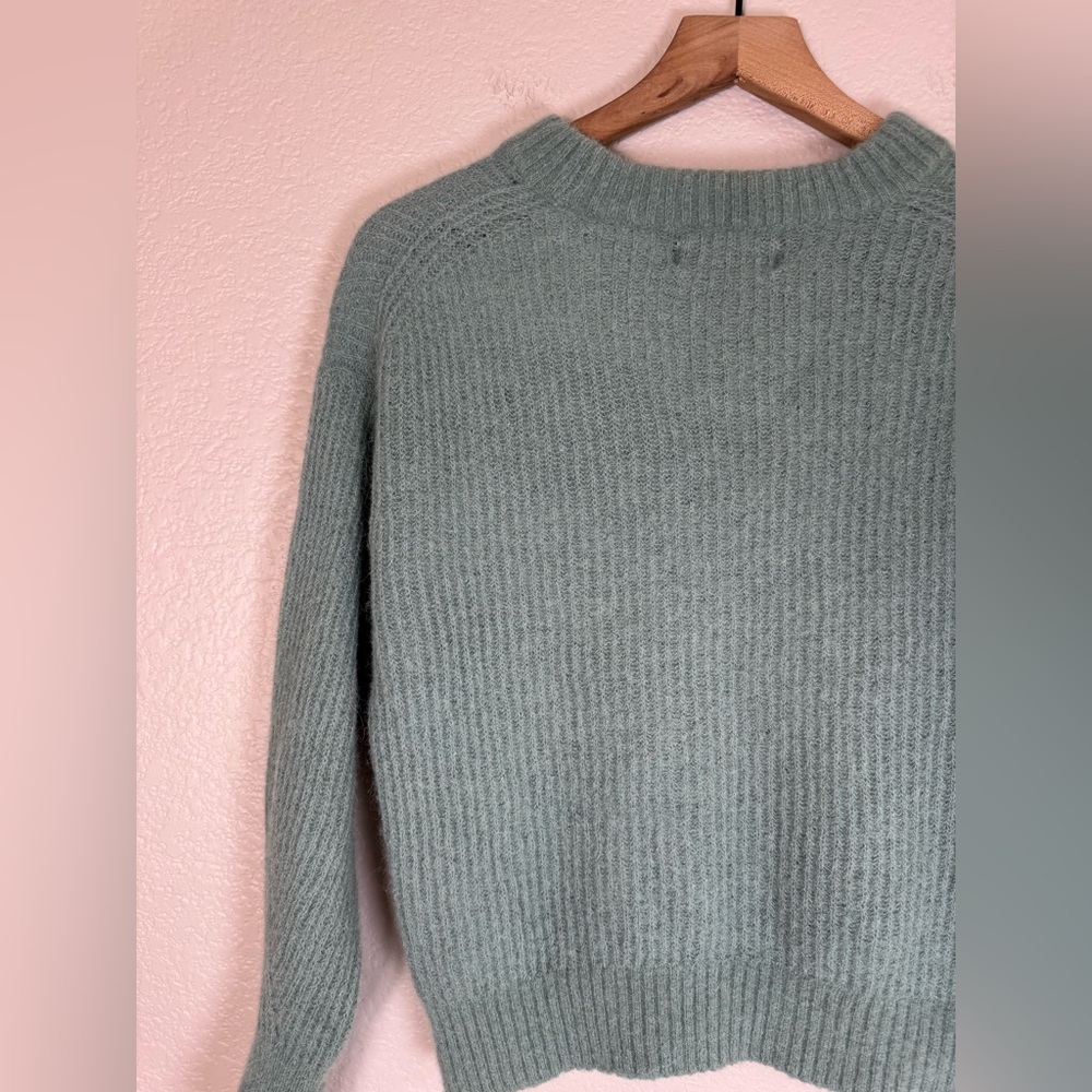 Everlane Cocoon Alpaca Wool Sweater Heathered Lilypad Small $128 Blue Green - Picture 10 of 11